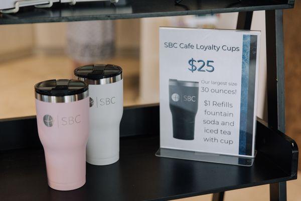 Loyalty cups available in multiple colors!