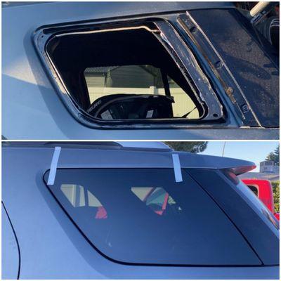 Quarter panel glass replacement