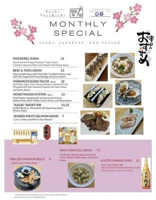 MONTHLY SPECIAL MENU 2024 FEB