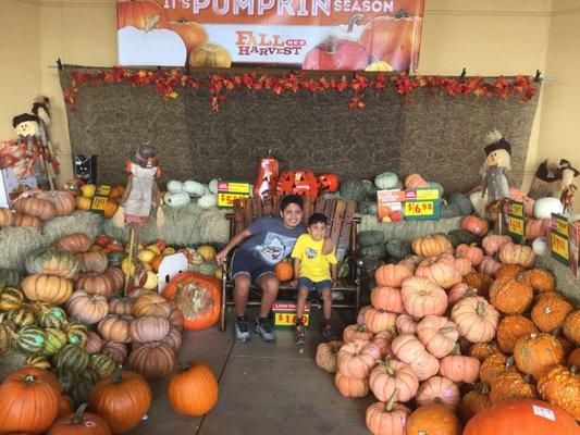 My boys with them pumpkins.