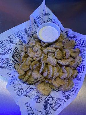 Fried pickles with ranch