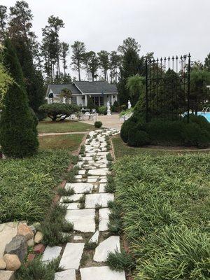 Interesting pathways in addition to gates, fountains and sculptures.