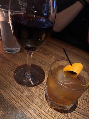 Red wine and old fashion