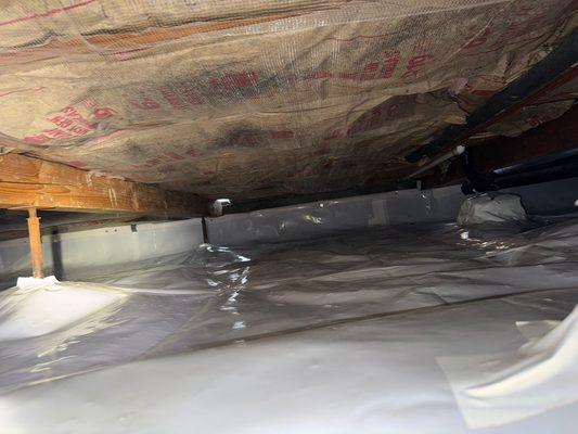 New vapor barrier and faced insulation. ( crawl space encapsulation)