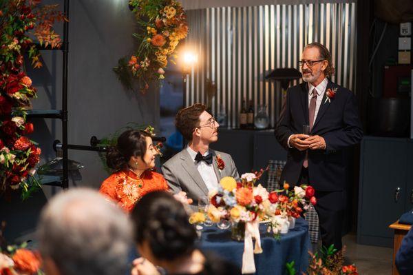 My father making a toast