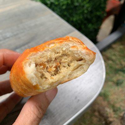 Inside the chicken empanada.