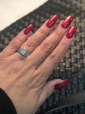 Nails, gel nails, red nails, holiday nails