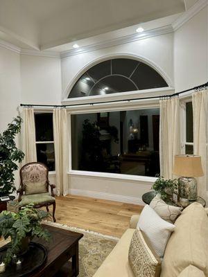 Living room arch window trim & 3 window sills & trim Moulding