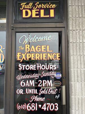 The Bagel Experience hours