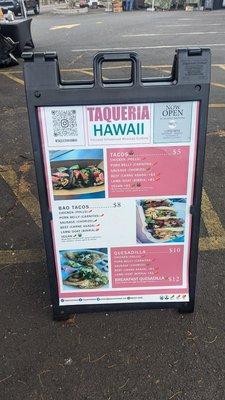 Menu at Pearlridge Farmers market on Saturdays, 9/7/24