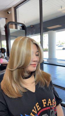 Hair color highlights  #Hairstyle #Haircolor #HairElkgrove #Hairrepair #Haircut #Layerhair