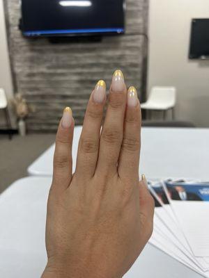 The nails with white underneath