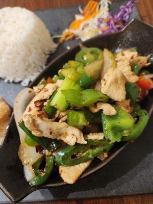 Pad 5G w/ chicken, Thai hot! Delicious & flavorful, but not for the timid!