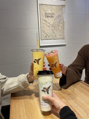 Mango Coconut Delight, Peach Lychee Iced Tea, and Matcha Mochi Milk