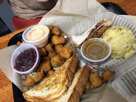 Turkey Mash and Fried Okra