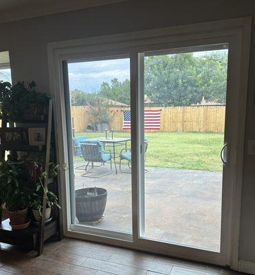 Interior replacement sliding glass door