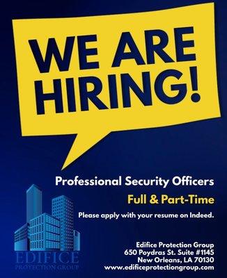 We're Hiring Professional Security Officers!!