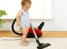 "I Got This!"....don't worry, we don't actually let the kids clean the carpets!  We just like this picture.