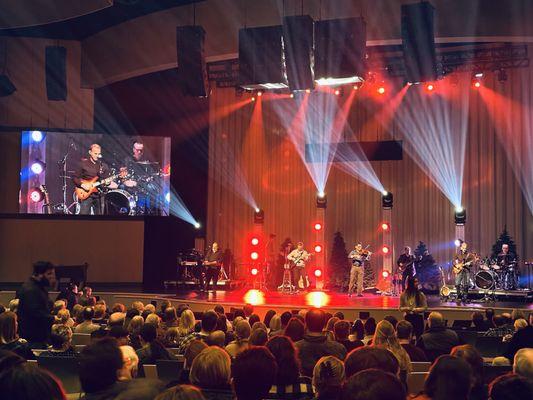 Band playing at Christmas service.