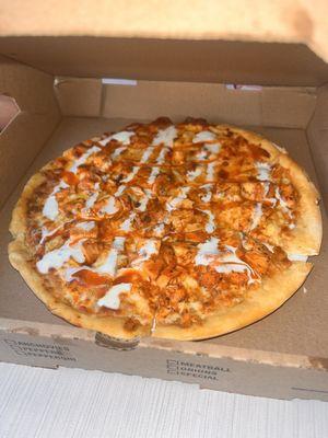 Buffalo Chicken pizza with extra ranch.