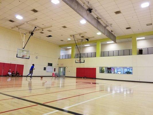 Indoor basketball court.