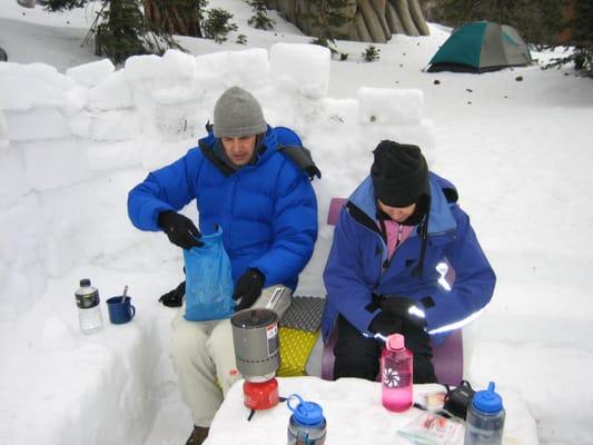 Dinner at Snowcamp, CA