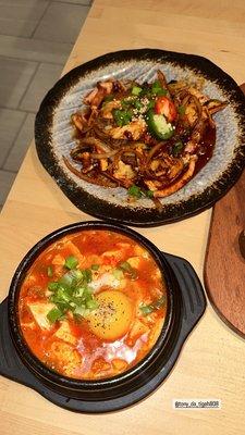 Pork Kimchi Soondubu , Spicy Squid & Pork