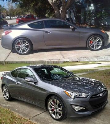 Top: The one that they serviced. Bottom: the new one. One thing's for sure, I know where to go if I need the brakes serviced.