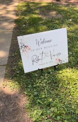 Wedding sign created by Enjoyment of Luxuries for their ceremony