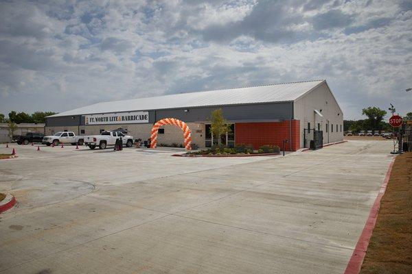 Ft. Worth Lite & Barricade's  new location at 2822 N. Beach St. Haltom City, TX.