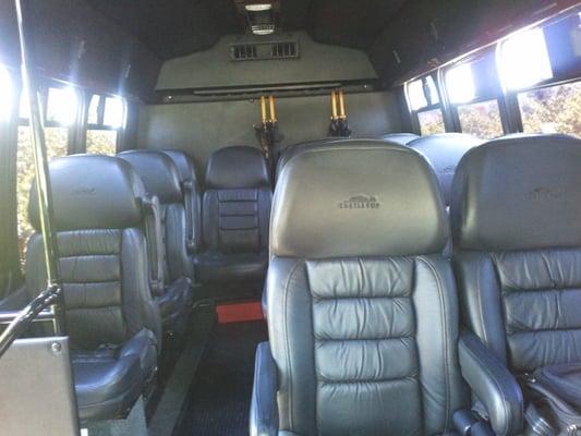 Executive seats, comfortably accommodate 13 passengers plus luggage.