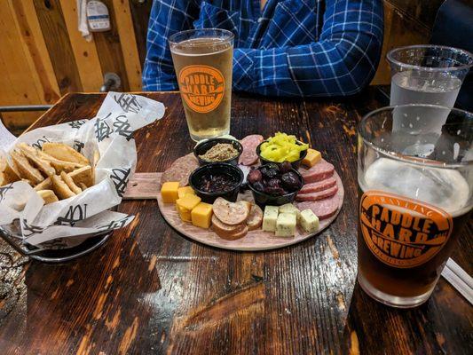 Sausage and cheese charcuterie board