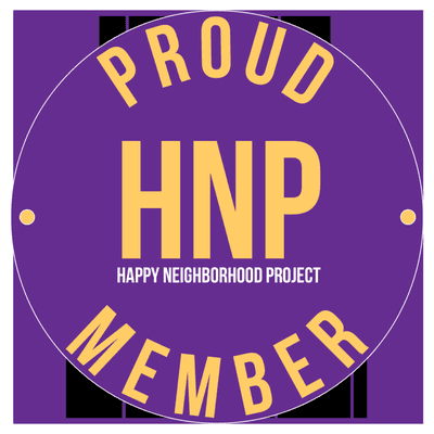 We are proud to announce that we are now part of the Happy Neighborhood Project.