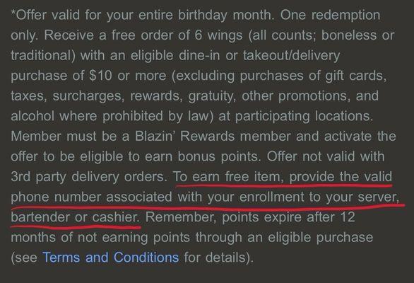 App rules for redeeming rewards.