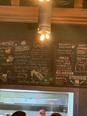 LOVE the chalk board menu!