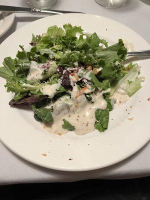 Salad with a creamy Parmesan dressing