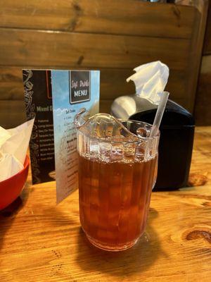 A huge mini-pitcher of sweet tea