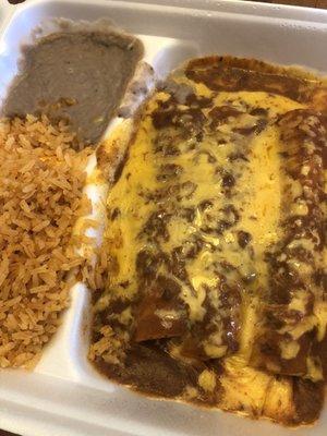 Cheese enchiladas to go