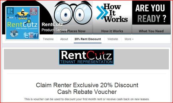 Fill out discount voucher on Facebook