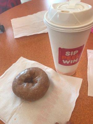 Blueberry donut and pumpkin cappuccino