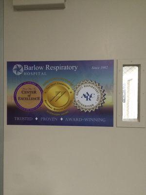 Welcome to Barlow Respiratory Hospital Whittier Entry Door on 2nd floor at PIH Health