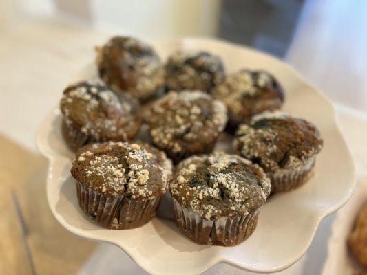 Blueberry muffins with a kiss of molasses.