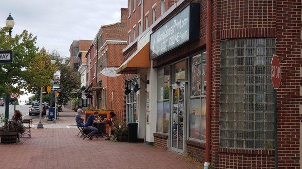 Storefront with outdoor seating