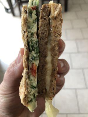 Veggie breakfast sandwich.