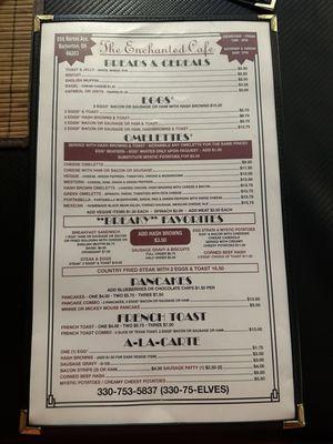 Their updated menu (as of 9-14-24)