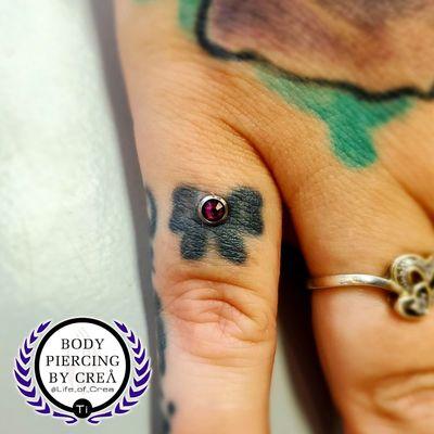 Finger microdermal. Body Piercing by Crea at Z-Edge Tattoo and Body Piercing in Sarasota