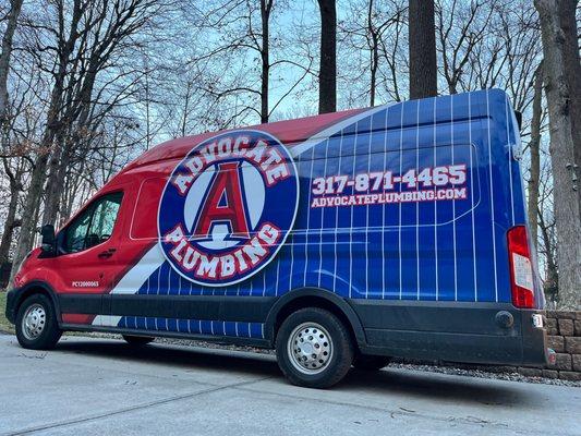 Advocate Plumbing's van is on standby and ready to come serve you!