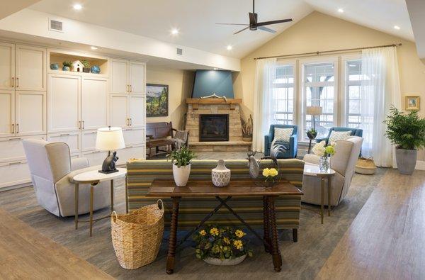 Hearth Room and Fireplace at the Yellow Rose Cottage