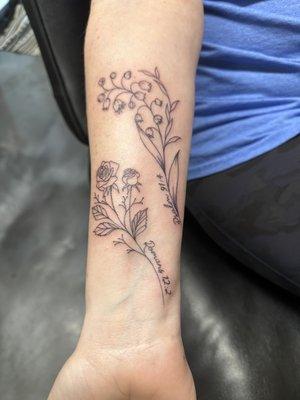 Floral tattoo by Bobbie