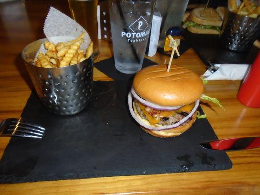 Potomac Taphouse Burger with Old Bay Fries